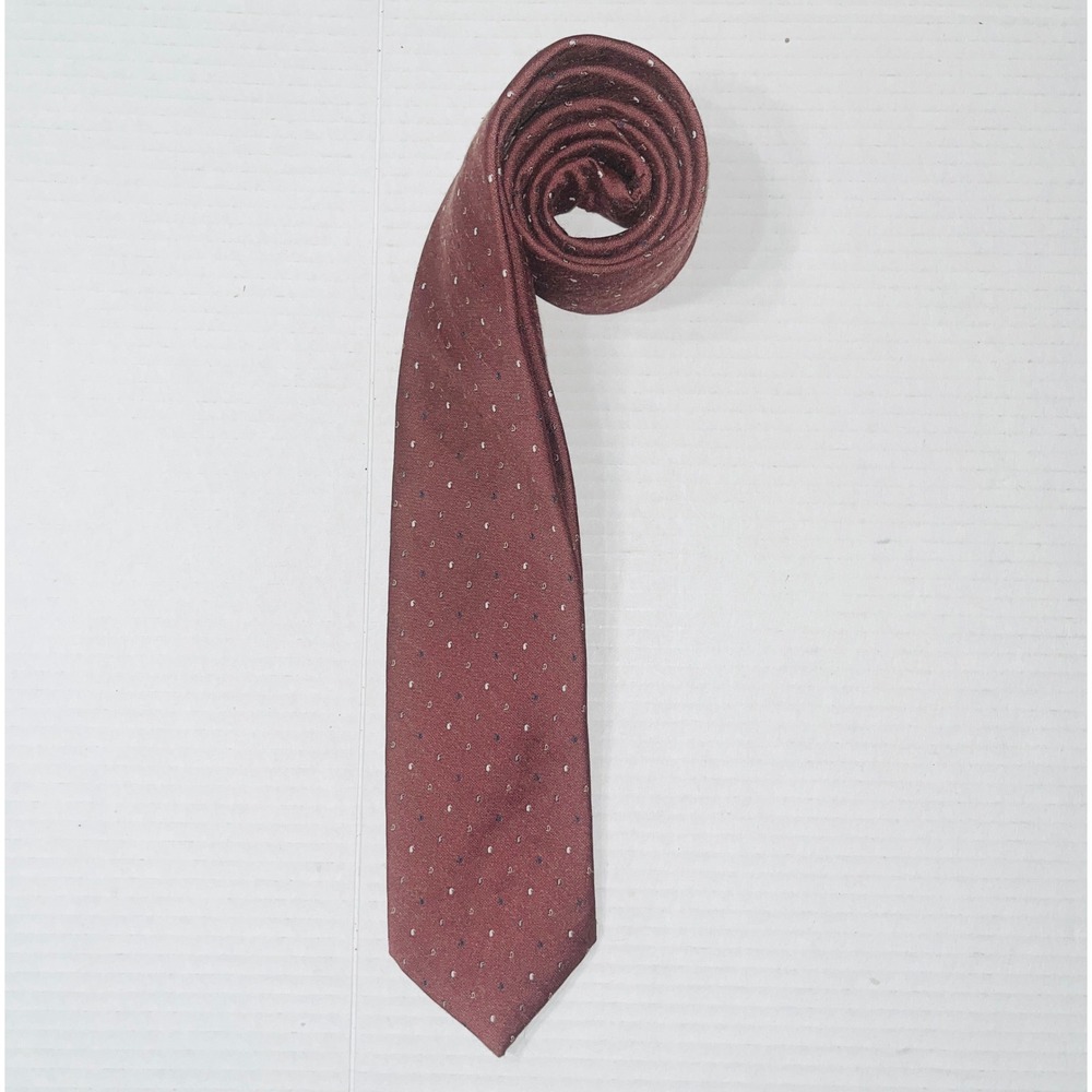 Wembley Necktie Mens Burgundy Micro Dot Silk‎ Blend Classic Formal 3 Inch